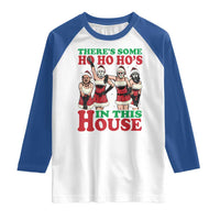 Funny Christmas Raglan Shirt There Is Some Ho Ho Hos In This House Horror Character Dancing