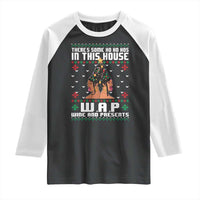 Funny Christmas Raglan Shirt There Is Some Ho Ho Hos In This House WAP Wine And Present