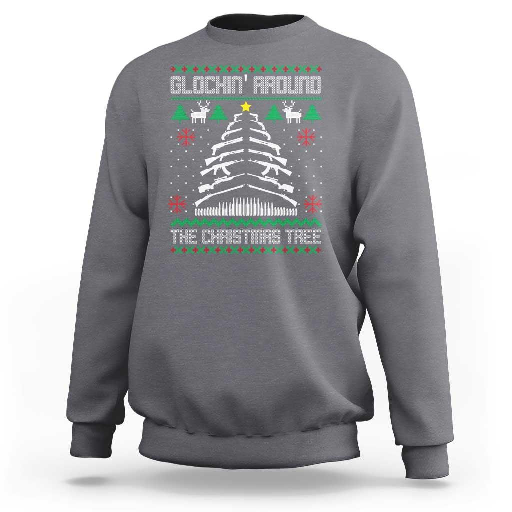 Christmas Gun Lover Sweatshirt Glocking Around The Christmas Tree - Wonder Print Shop