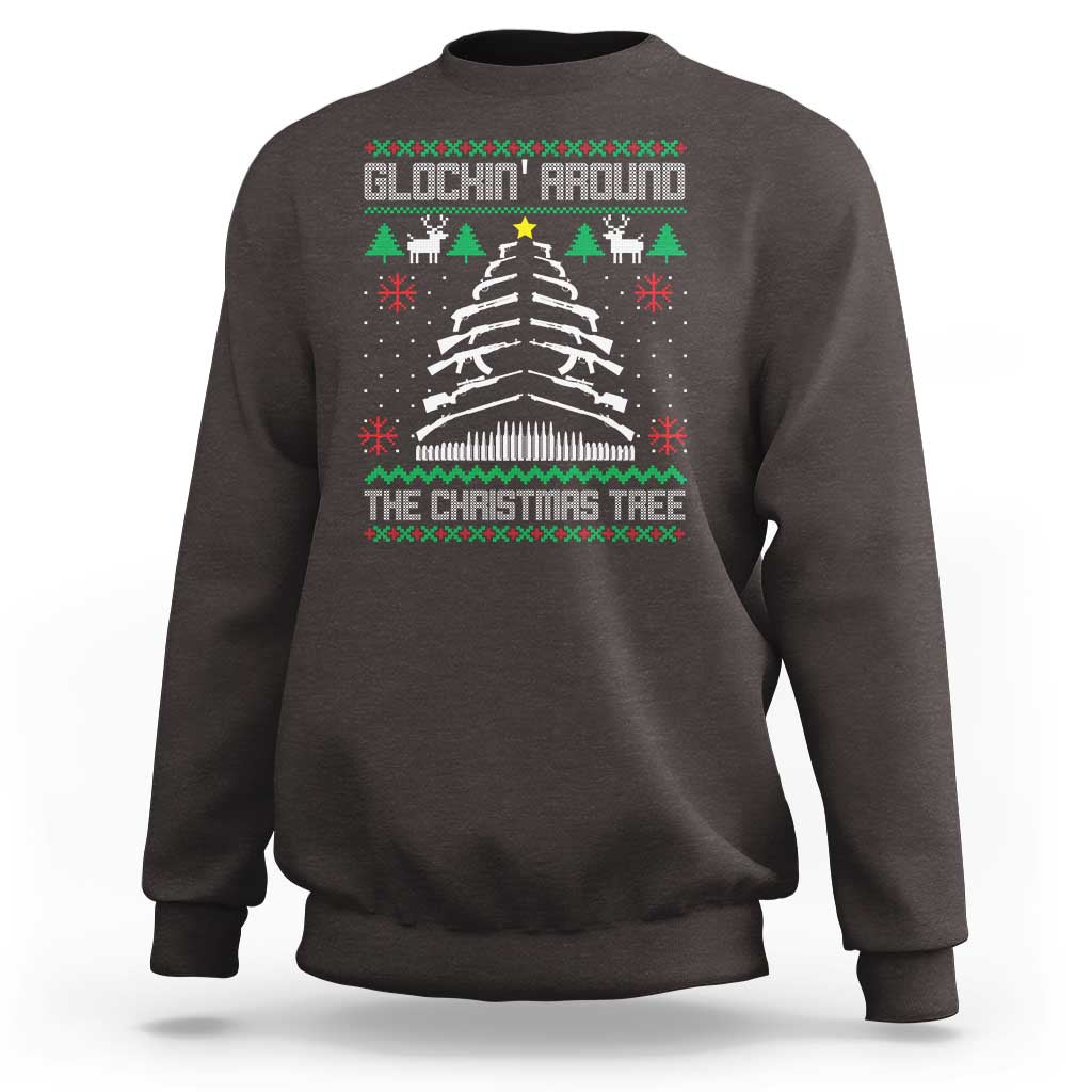 Christmas Gun Lover Sweatshirt Glocking Around The Christmas Tree - Wonder Print Shop