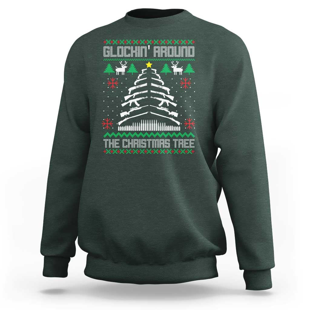 Christmas Gun Lover Sweatshirt Glocking Around The Christmas Tree - Wonder Print Shop
