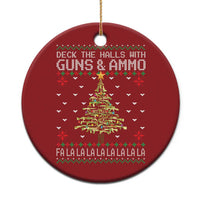 Xmas Gun Lover Christmas Ornament Deck The Halls With Guns And Ammo - Wonder Print Shop
