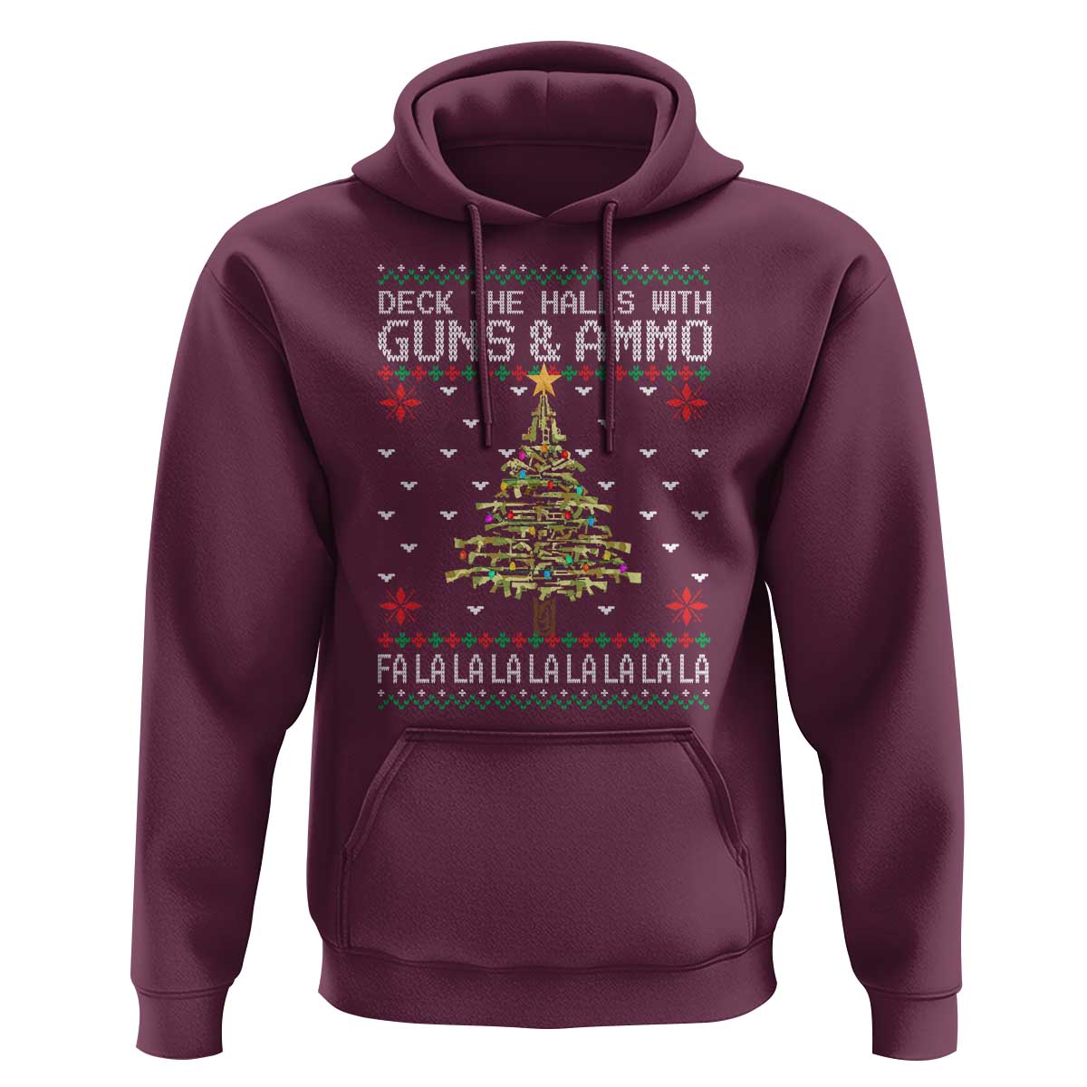 Christmas Gun Lover Hoodie Deck The Halls With Guns And Ammo