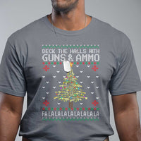 Christmas Gun Lover T Shirt Deck The Halls With Guns And Ammo - Wonder Print Shop