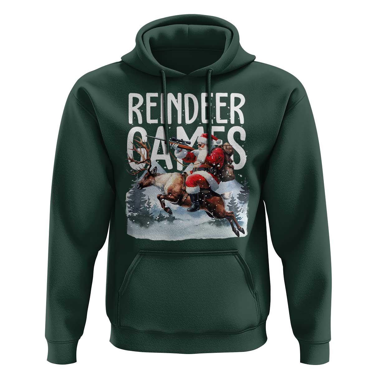 Christmas Hunting Hoodie Reindeer Game Santa Hunter Deer Season