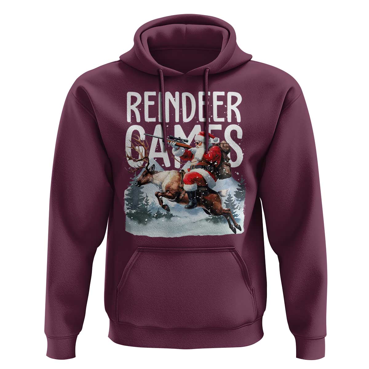 Christmas Hunting Hoodie Reindeer Game Santa Hunter Deer Season