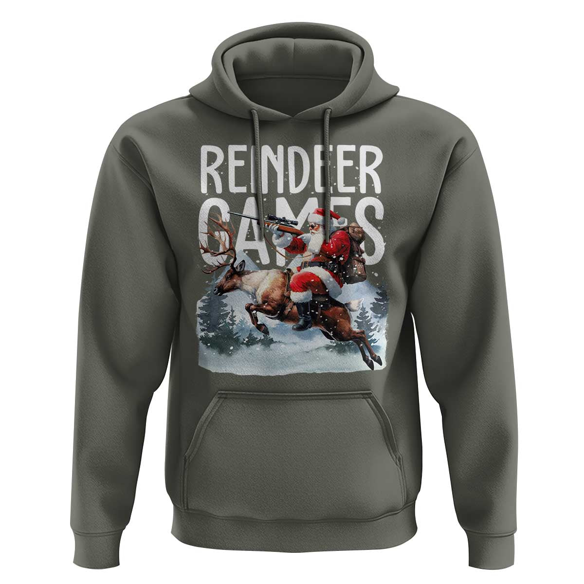 Christmas Hunting Hoodie Reindeer Game Santa Hunter Deer Season