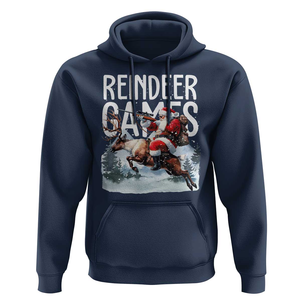Christmas Hunting Hoodie Reindeer Game Santa Hunter Deer Season