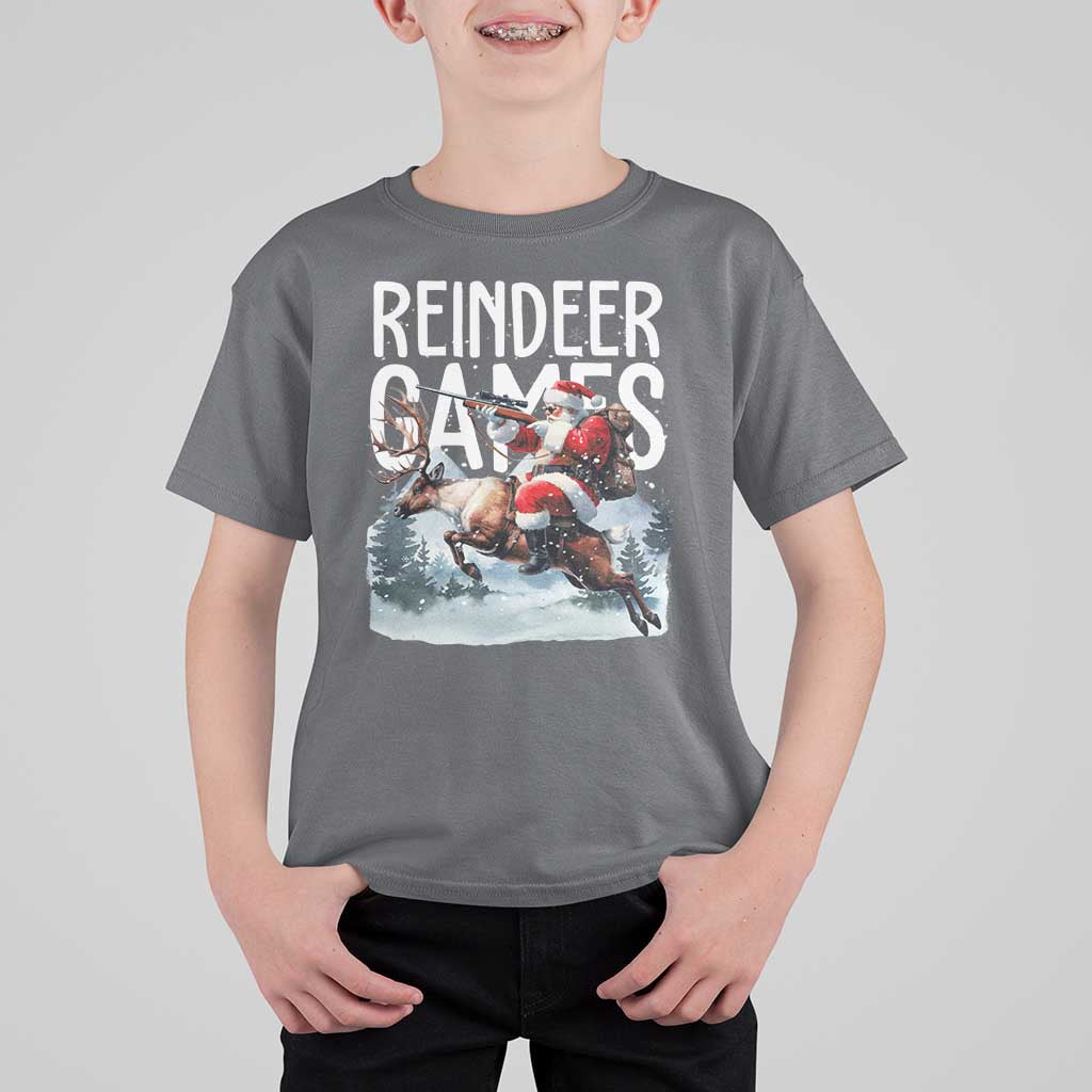 Christmas Hunting T Shirt For Kid Reindeer Game Santa Hunter Deer Season - Wonder Print Shop