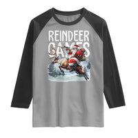 Christmas Hunting Raglan Shirt Reindeer Game Santa Hunter Deer Season