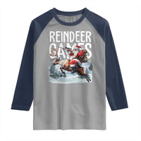 Christmas Hunting Raglan Shirt Reindeer Game Santa Hunter Deer Season