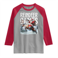Christmas Hunting Raglan Shirt Reindeer Game Santa Hunter Deer Season