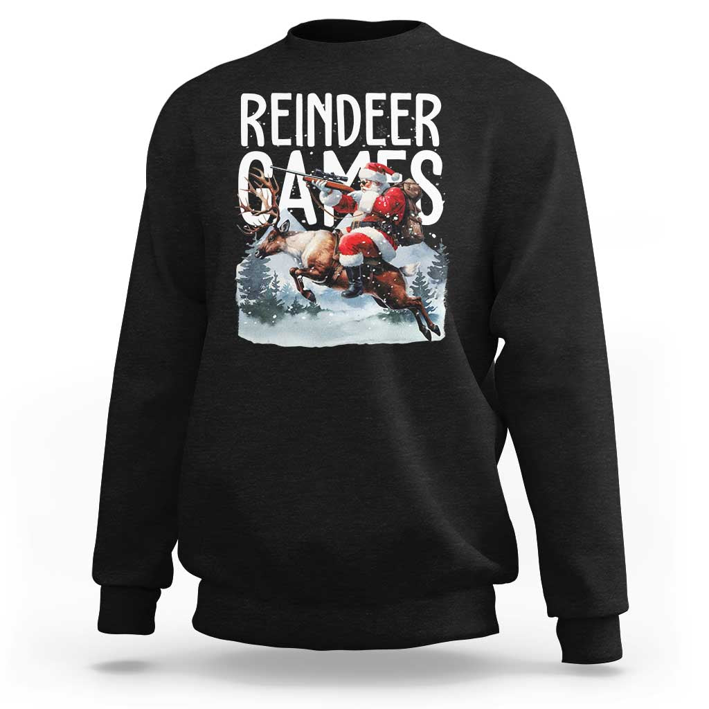 Christmas Hunting Sweatshirt Reindeer Game Santa Hunter Deer Season - Wonder Print Shop