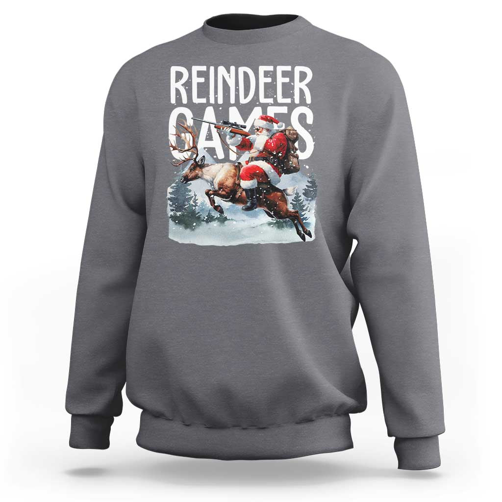 Christmas Hunting Sweatshirt Reindeer Game Santa Hunter Deer Season - Wonder Print Shop