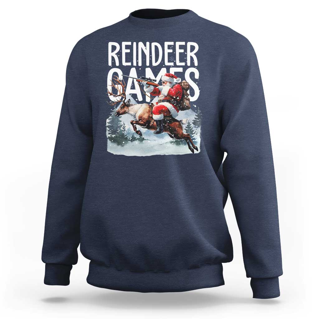 Christmas Hunting Sweatshirt Reindeer Game Santa Hunter Deer Season - Wonder Print Shop