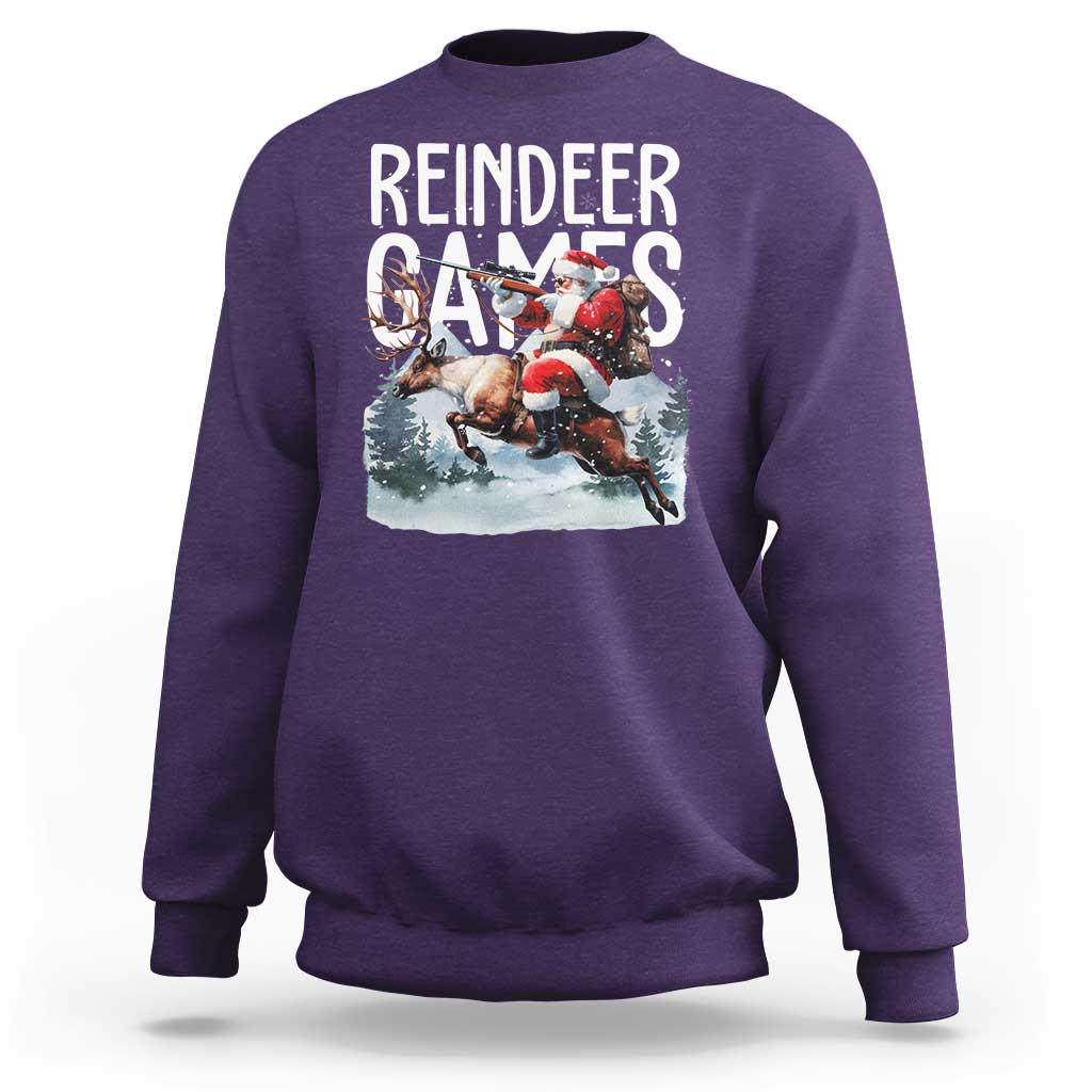 Christmas Hunting Sweatshirt Reindeer Game Santa Hunter Deer Season - Wonder Print Shop