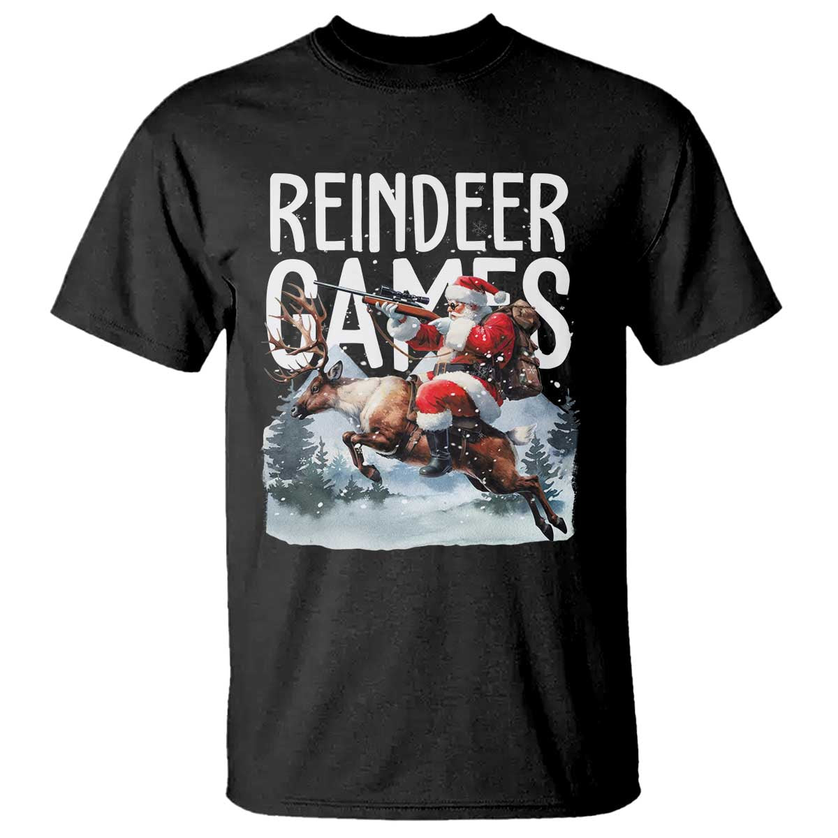 Christmas Hunting T Shirt Reindeer Game Santa Hunter Deer Season - Wonder Print Shop