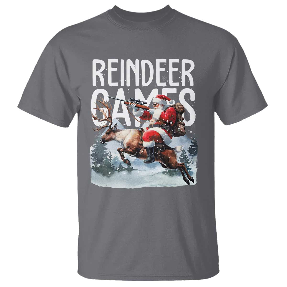 Christmas Hunting T Shirt Reindeer Game Santa Hunter Deer Season - Wonder Print Shop