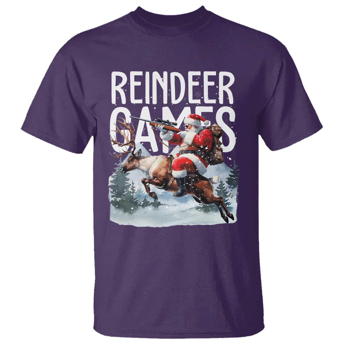 Christmas Hunting T Shirt Reindeer Game Santa Hunter Deer Season - Wonder Print Shop