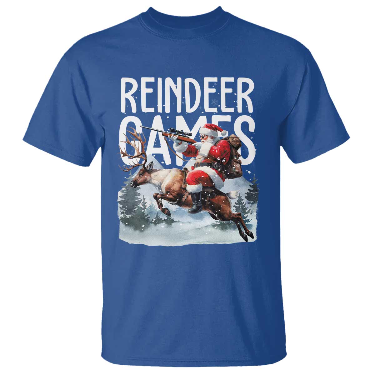 Christmas Hunting T Shirt Reindeer Game Santa Hunter Deer Season - Wonder Print Shop