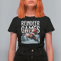 Christmas Hunting T Shirt For Women Reindeer Game Santa Hunter Deer Season - Wonder Print Shop