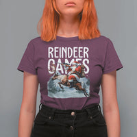 Christmas Hunting T Shirt For Women Reindeer Game Santa Hunter Deer Season - Wonder Print Shop