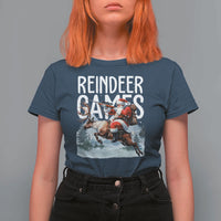 Christmas Hunting T Shirt For Women Reindeer Game Santa Hunter Deer Season - Wonder Print Shop