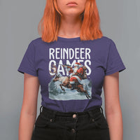 Christmas Hunting T Shirt For Women Reindeer Game Santa Hunter Deer Season - Wonder Print Shop