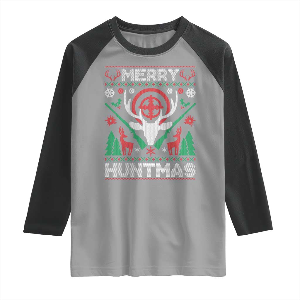Christmas Hunting Raglan Shirt Merry Huntmas Deer Season Hunter