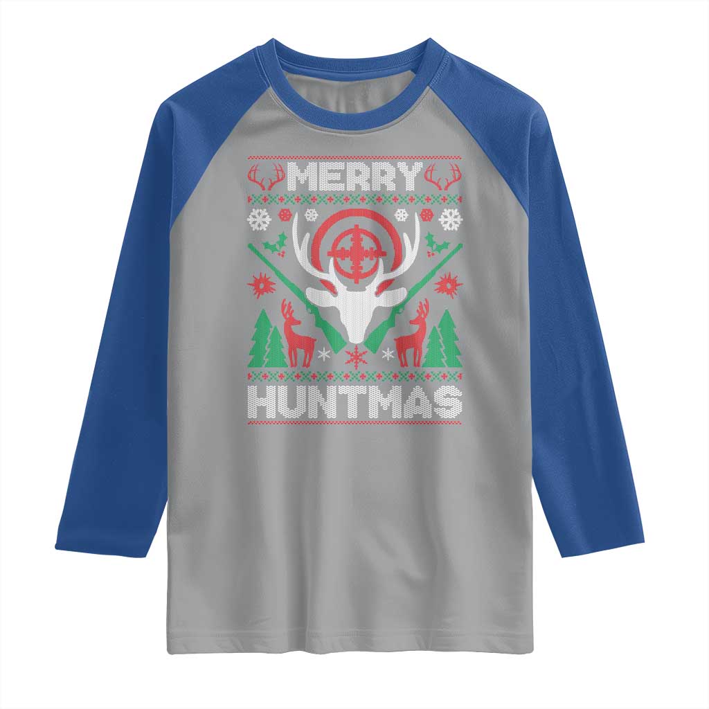 Christmas Hunting Raglan Shirt Merry Huntmas Deer Season Hunter