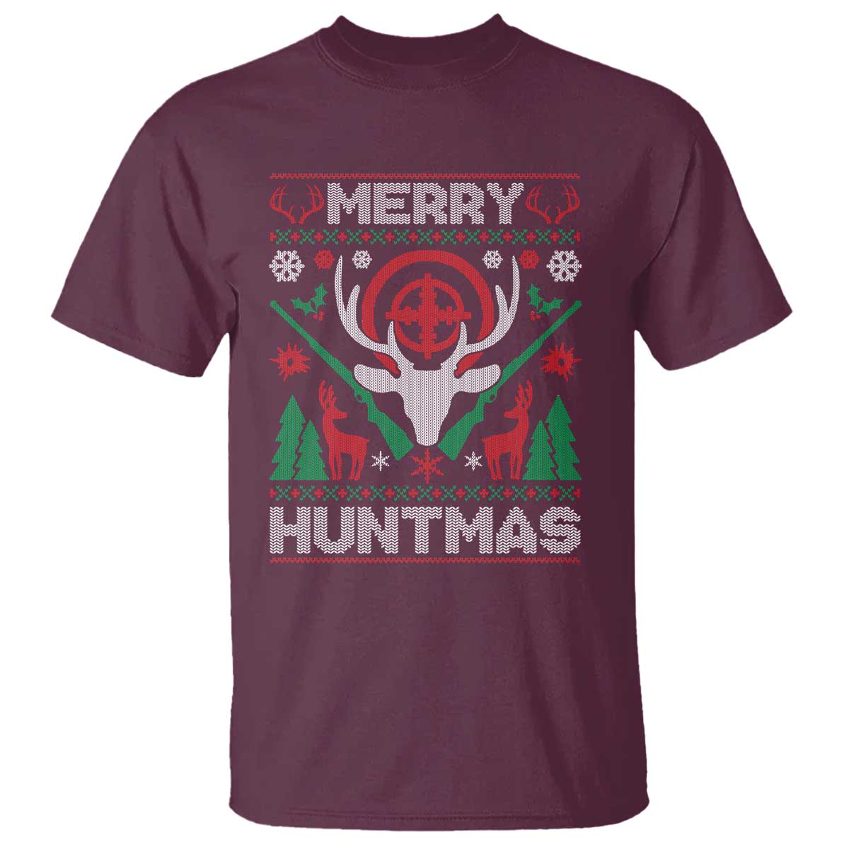 Christmas Hunting T Shirt Merry Huntmas Deer Season Hunter - Wonder Print Shop