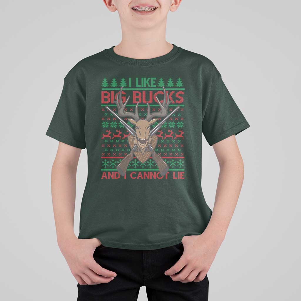 Christmas Hunting T Shirt For Kid I Like Big Bucks And I Cannot Lie Deer Hunter - Wonder Print Shop