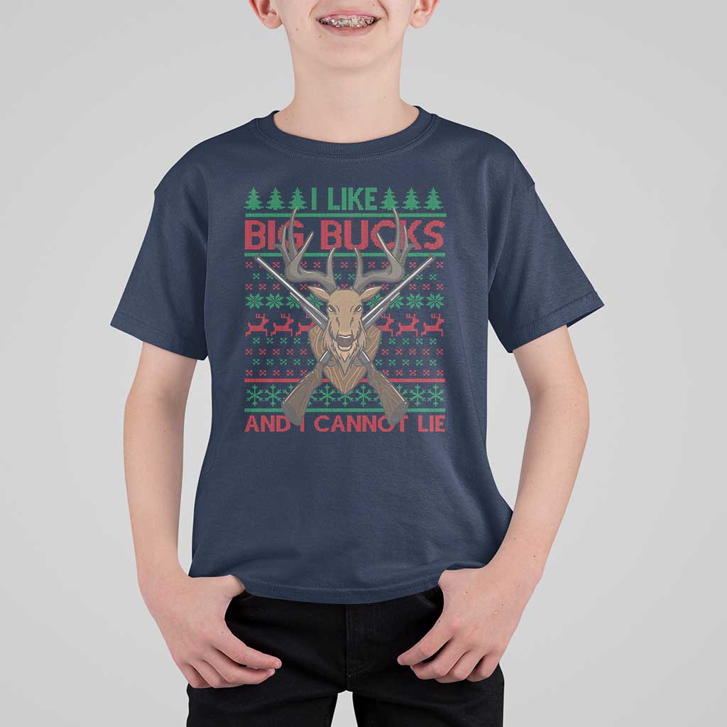 Christmas Hunting T Shirt For Kid I Like Big Bucks And I Cannot Lie Deer Hunter - Wonder Print Shop