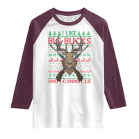 Christmas Hunting Raglan Shirt I Like Big Bucks And I Cannot Lie Deer Hunter