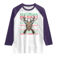 Christmas Hunting Raglan Shirt I Like Big Bucks And I Cannot Lie Deer Hunter