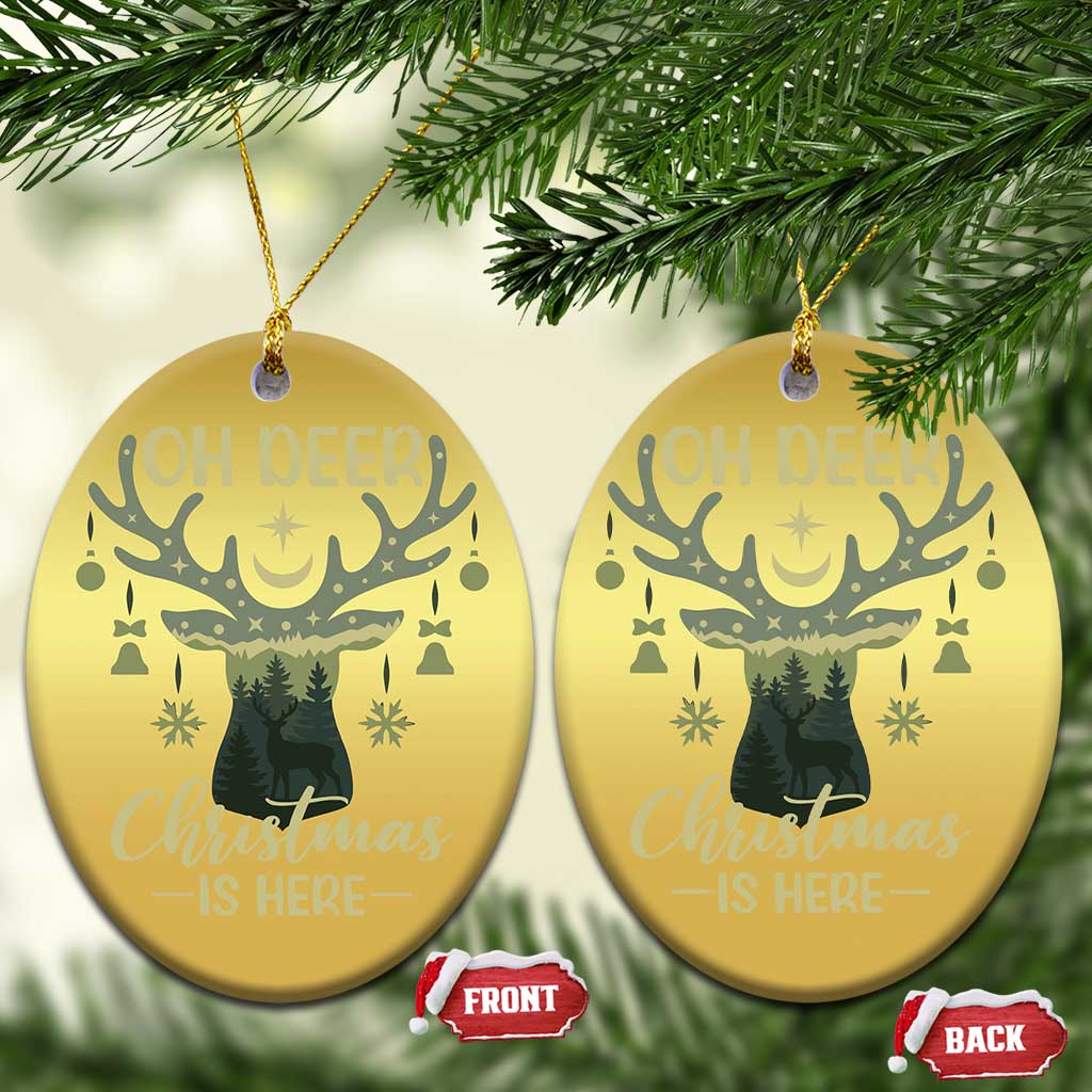 Xmas Hunting Christmas Ornament Oh Deer Christmas Is Here Hunter - Wonder Print Shop