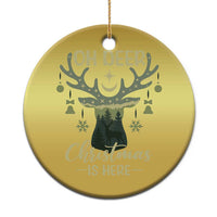 Xmas Hunting Christmas Ornament Oh Deer Christmas Is Here Hunter - Wonder Print Shop