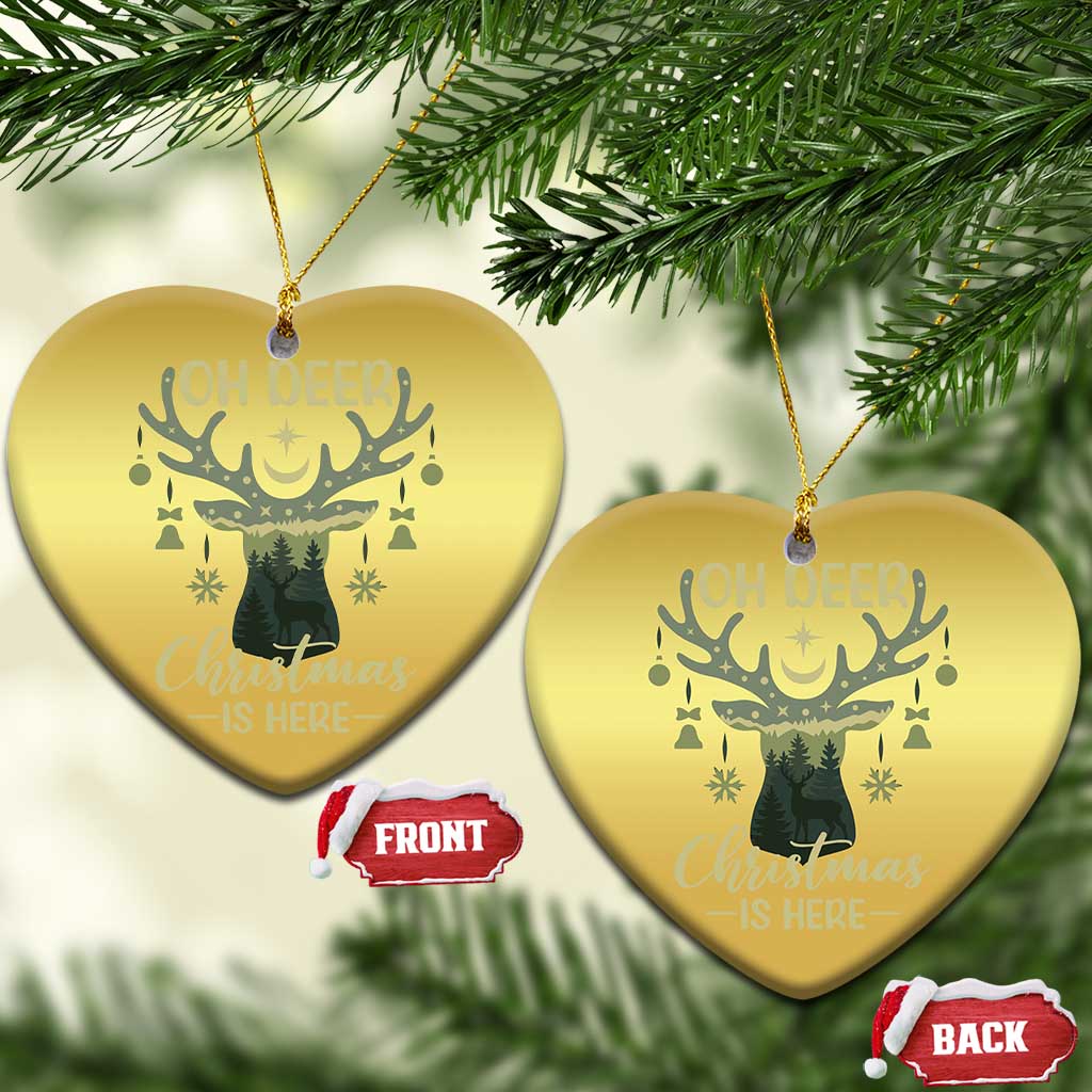 Xmas Hunting Christmas Ornament Oh Deer Christmas Is Here Hunter - Wonder Print Shop