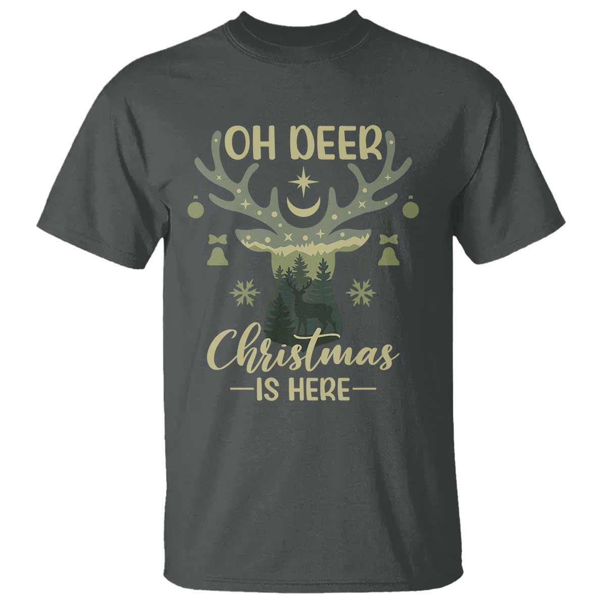 Christmas Hunting T Shirt Oh Deer Christmas Is Here Hunter - Wonder Print Shop