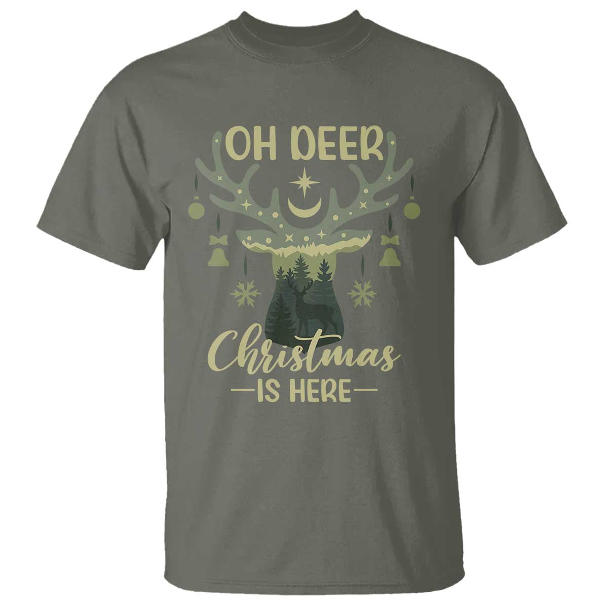 Christmas Hunting T Shirt Oh Deer Christmas Is Here Hunter - Wonder Print Shop