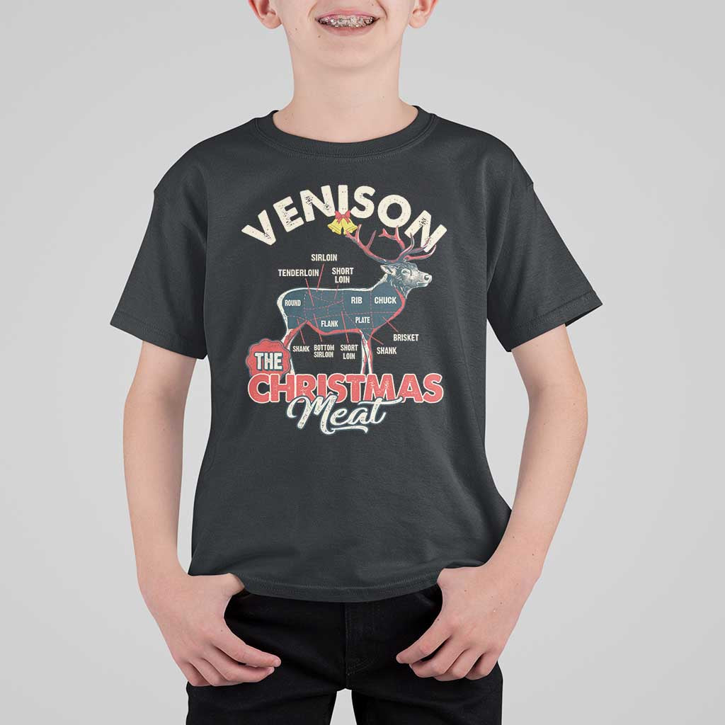 Christmas Hunting T Shirt For Kid Venison Meat Deer Season Hunter - Wonder Print Shop