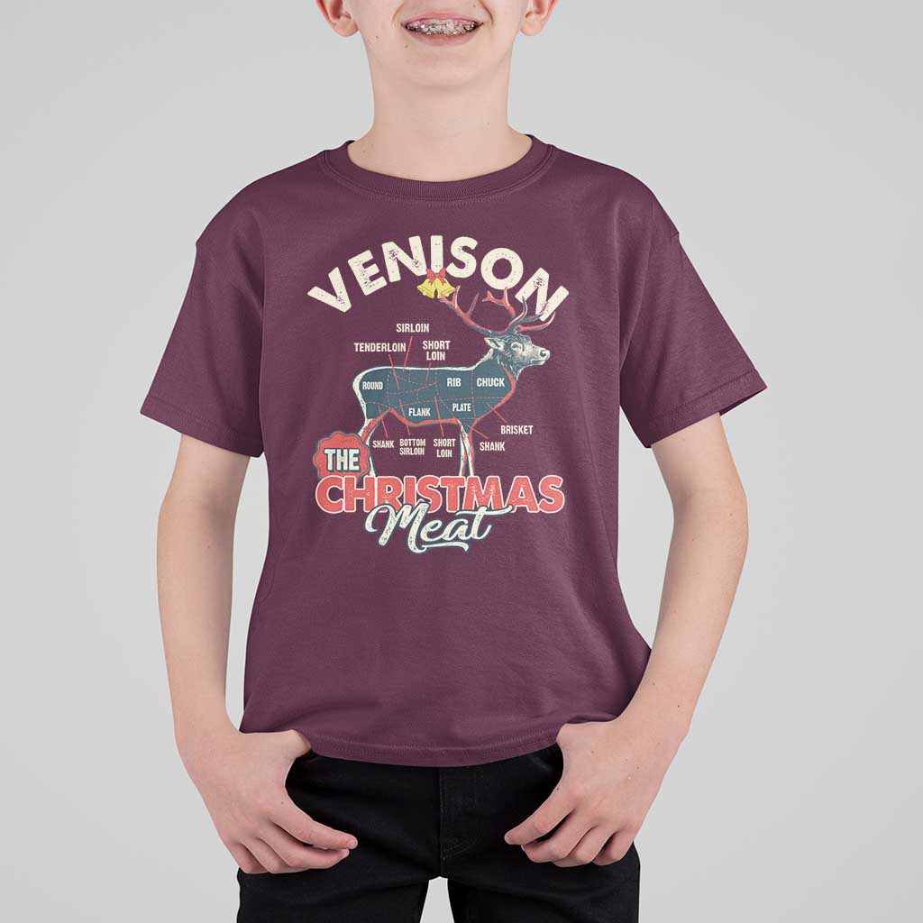 Christmas Hunting T Shirt For Kid Venison Meat Deer Season Hunter - Wonder Print Shop