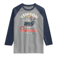 Christmas Hunting Raglan Shirt Venison Meat Deer Season Hunter
