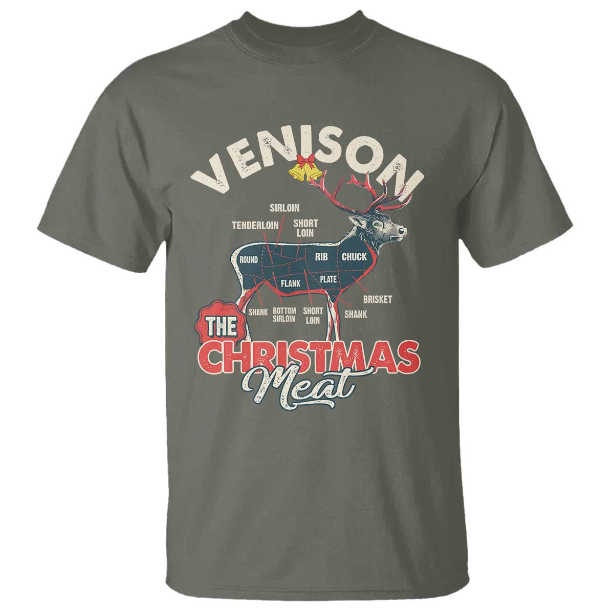 Christmas Hunting T Shirt Venison Meat Deer Season Hunter - Wonder Print Shop