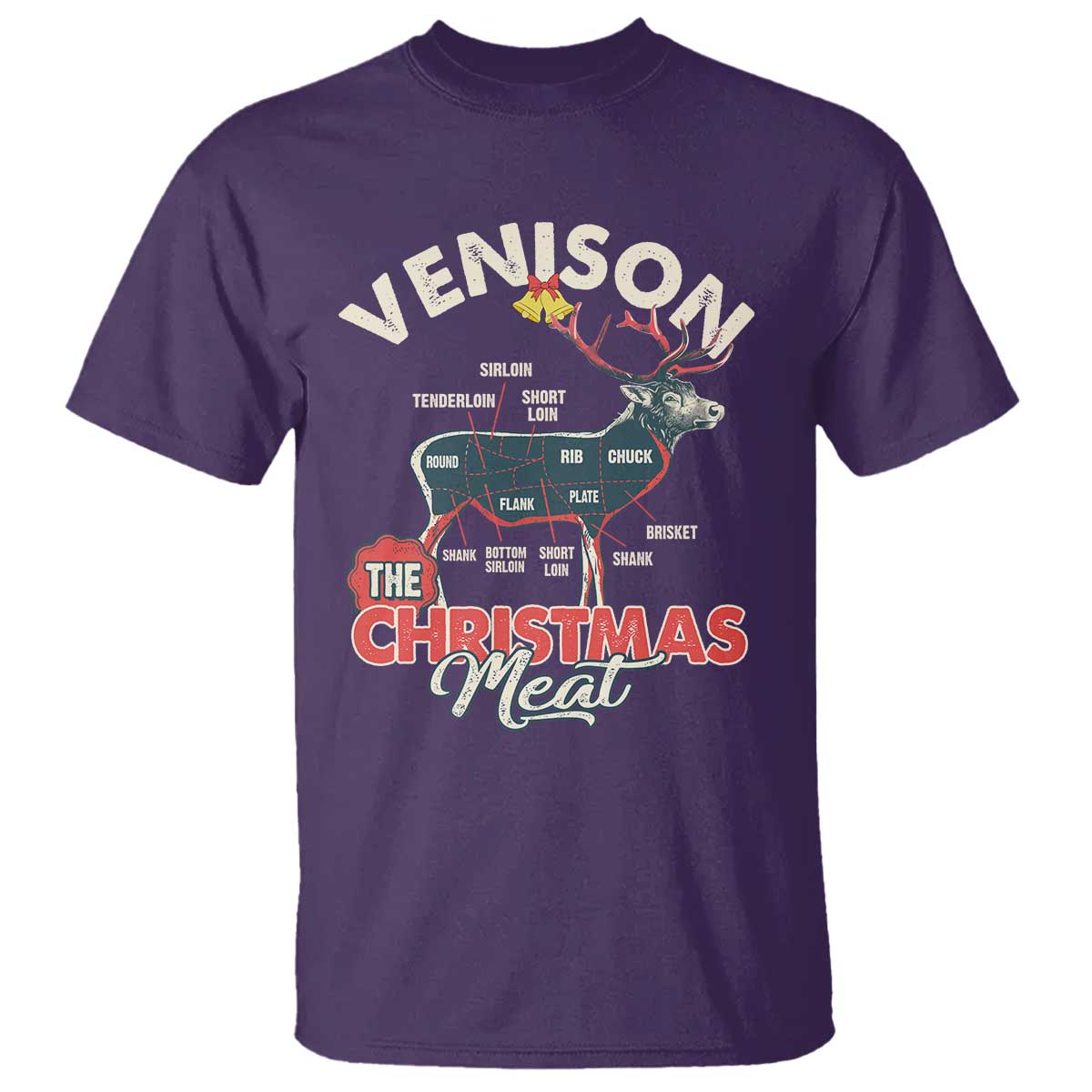 Christmas Hunting T Shirt Venison Meat Deer Season Hunter - Wonder Print Shop