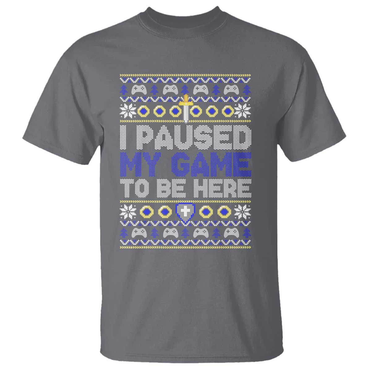 Funny Christmas Gamer T Shirt I Paused My Game To Be Here - Wonder Print Shop