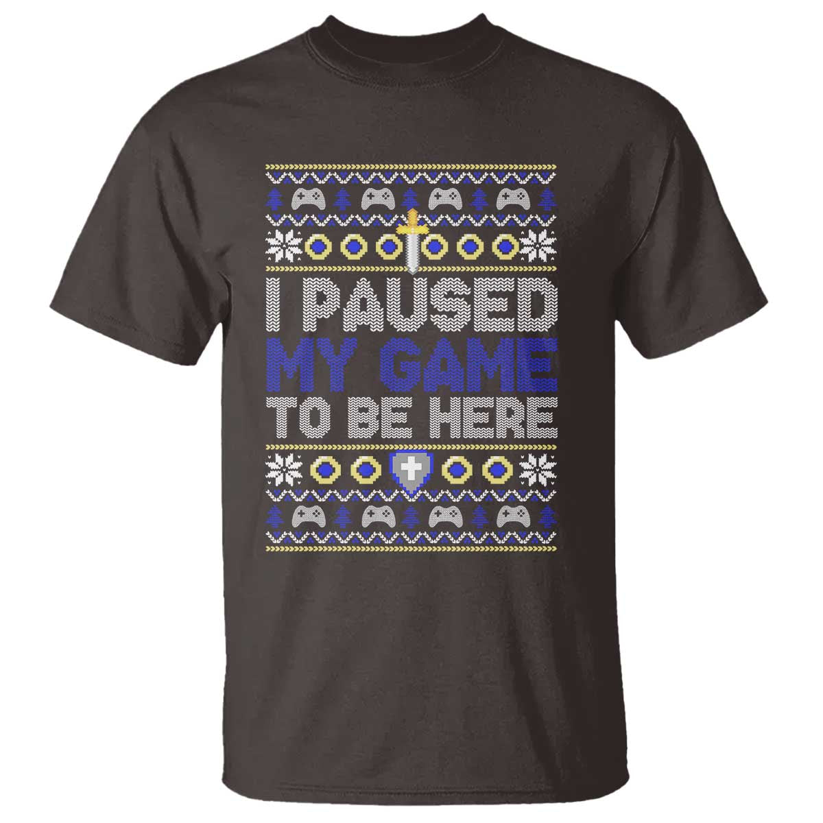 Funny Christmas Gamer T Shirt I Paused My Game To Be Here - Wonder Print Shop