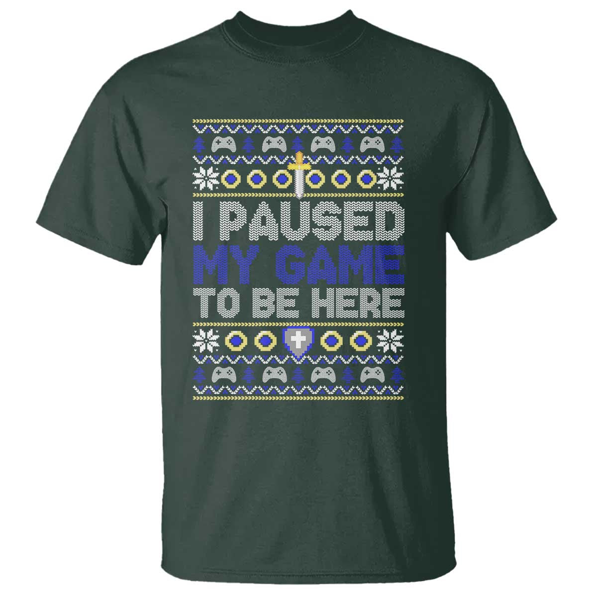 Funny Christmas Gamer T Shirt I Paused My Game To Be Here - Wonder Print Shop