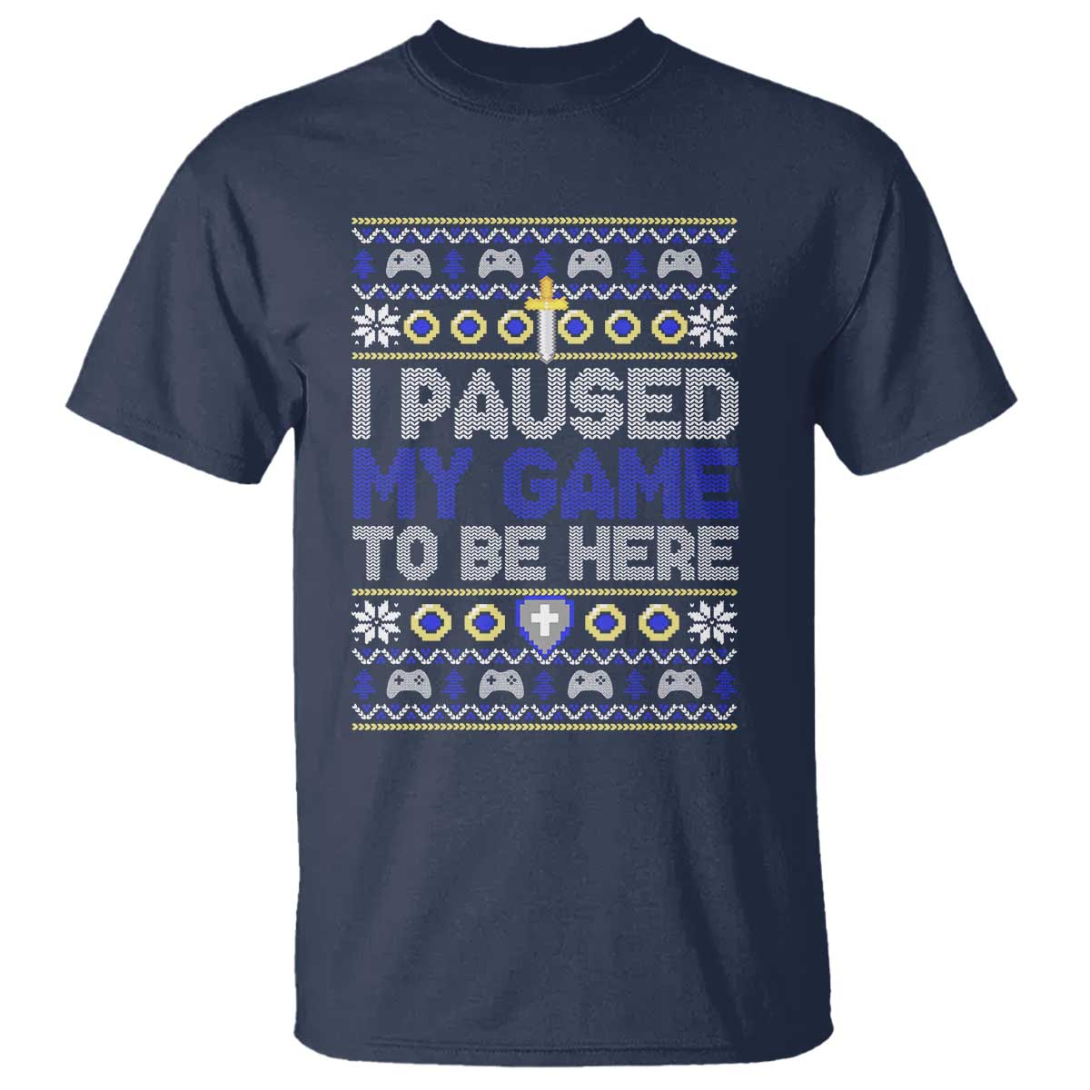 Funny Christmas Gamer T Shirt I Paused My Game To Be Here - Wonder Print Shop