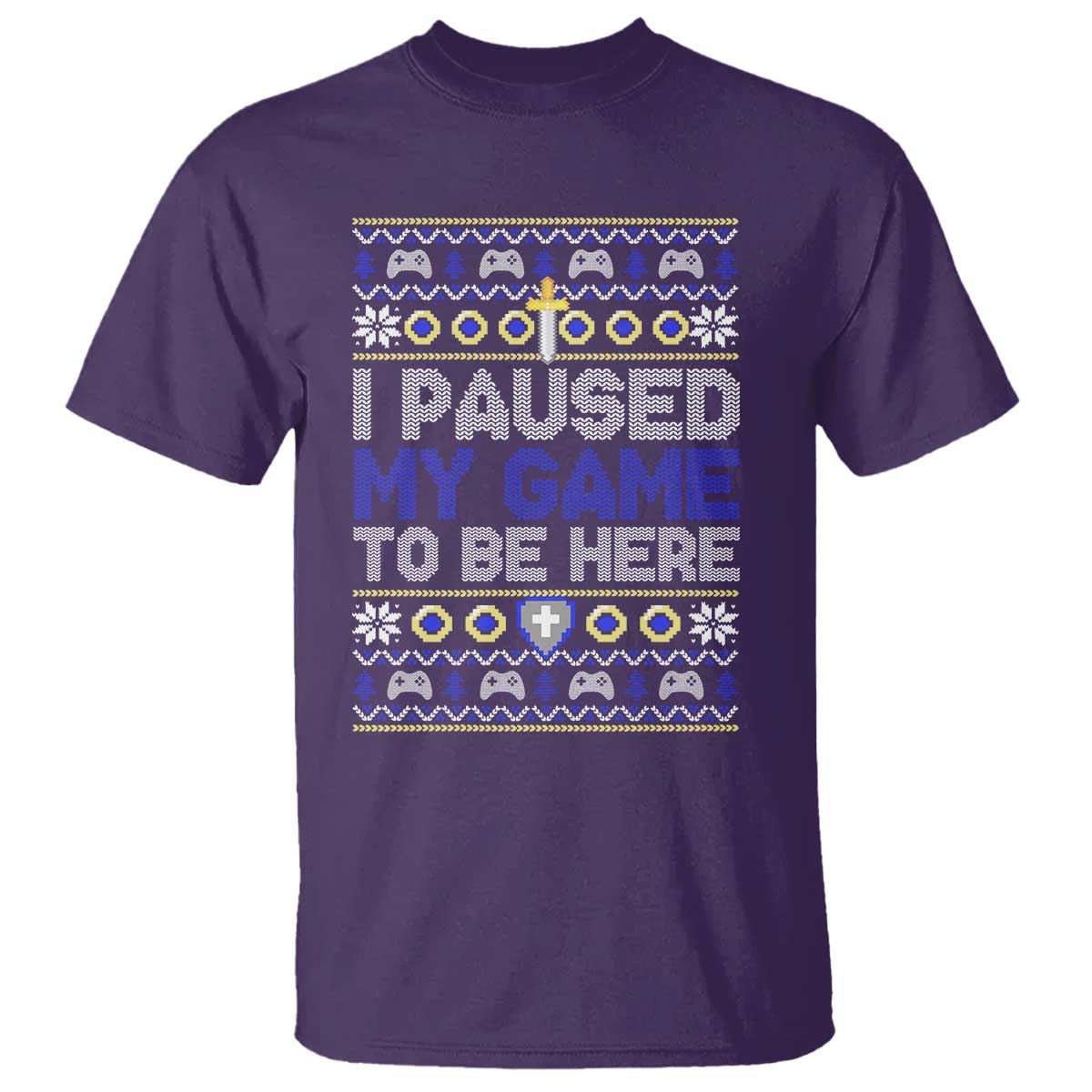 Funny Christmas Gamer T Shirt I Paused My Game To Be Here - Wonder Print Shop